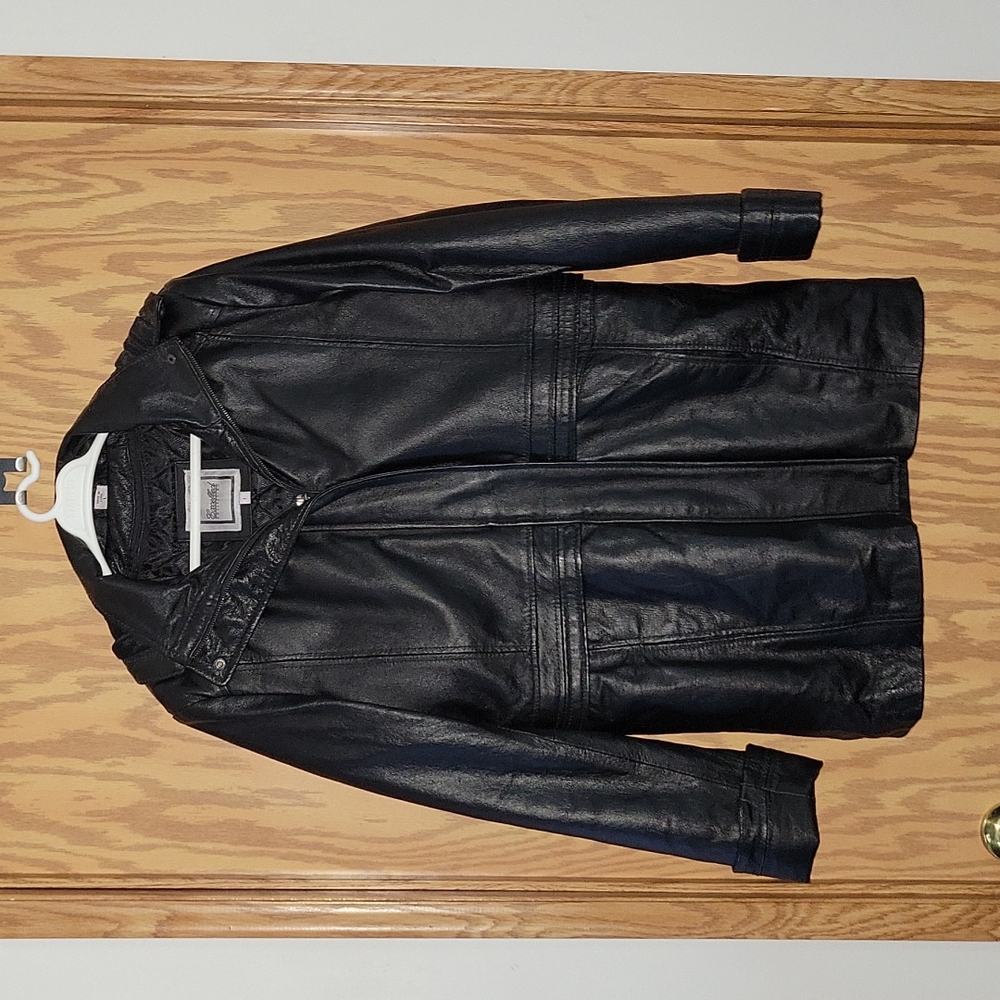 Lined Leather Coat